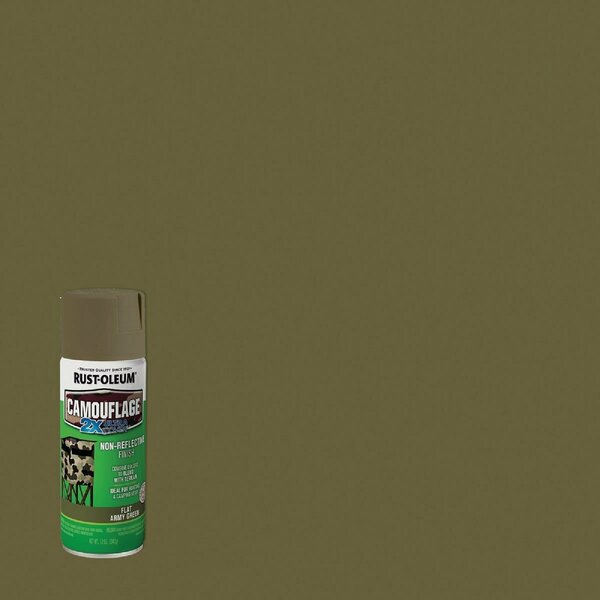 Rust-Oleum Camouflage 2X Ultra Cover 12 Oz. Flat Spray Paint, Army Green 279176